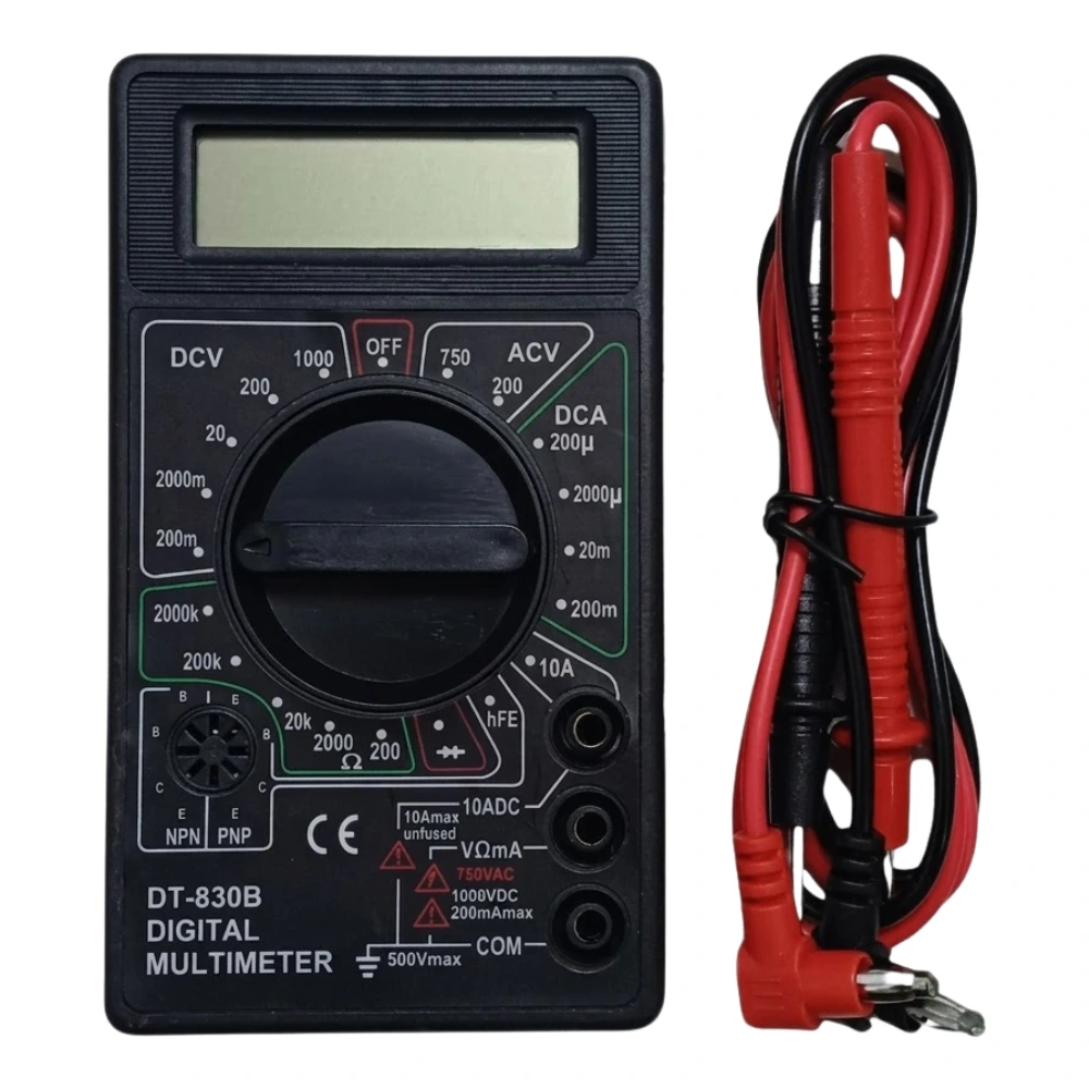 Tester Multímetro Digital con Batería 9v Incluida "DT-830B" - sin buzzer
