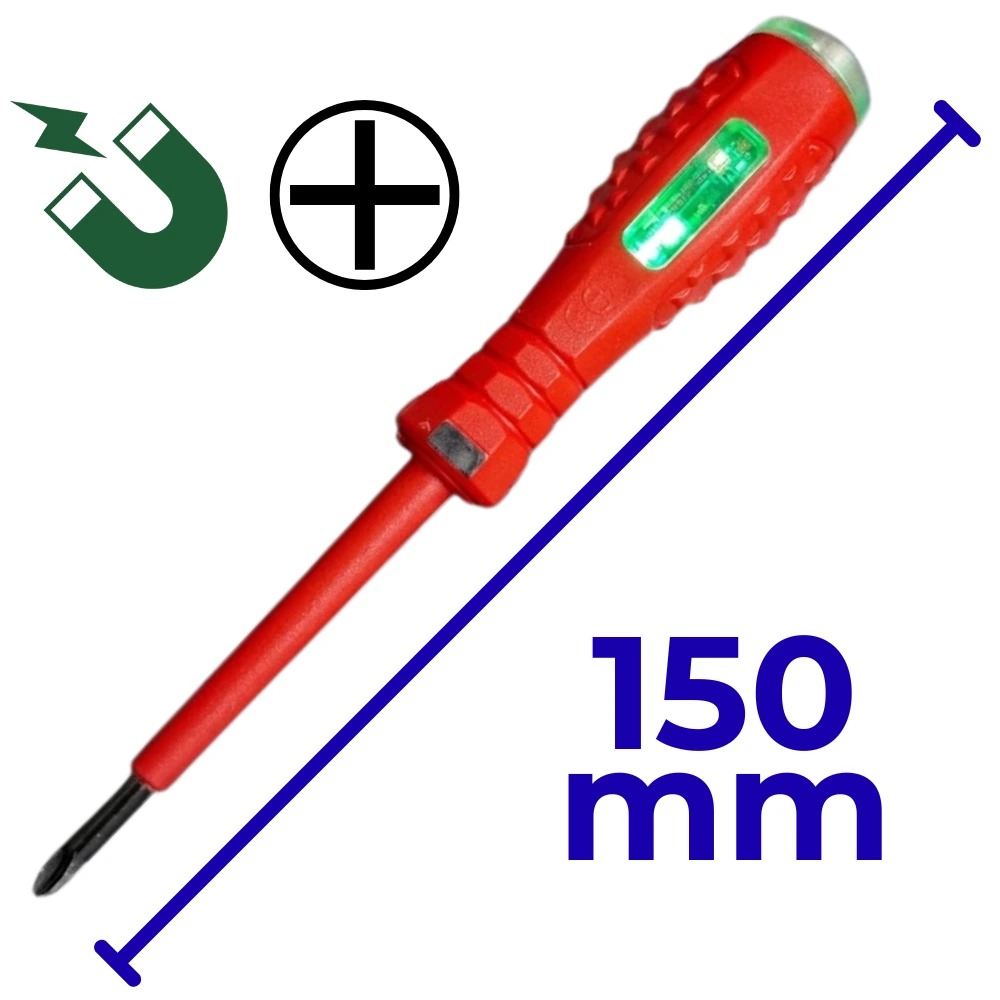 Buscapolo Ph1 Punta Imantada 150mm con Batería Mango Rojo