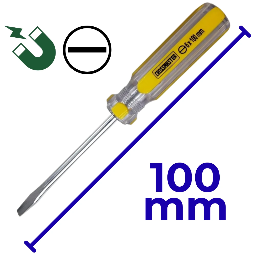 [54~9940276] Destornillador PL (-)5 (⌀6x100mm) Mango de Acrílico "Crossmaster"
