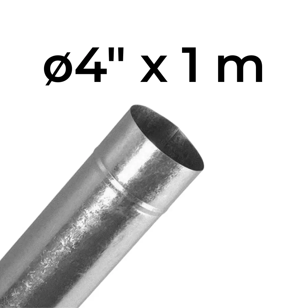 Caño ø4" x 1 Metro - Chapa Galvanizada
