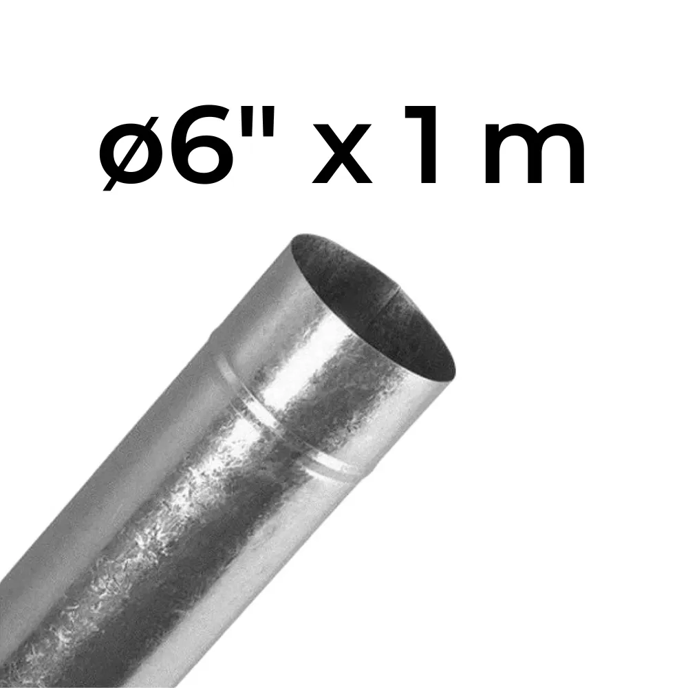 Caño ø6" x 1 Metro - Chapa Galvanizada