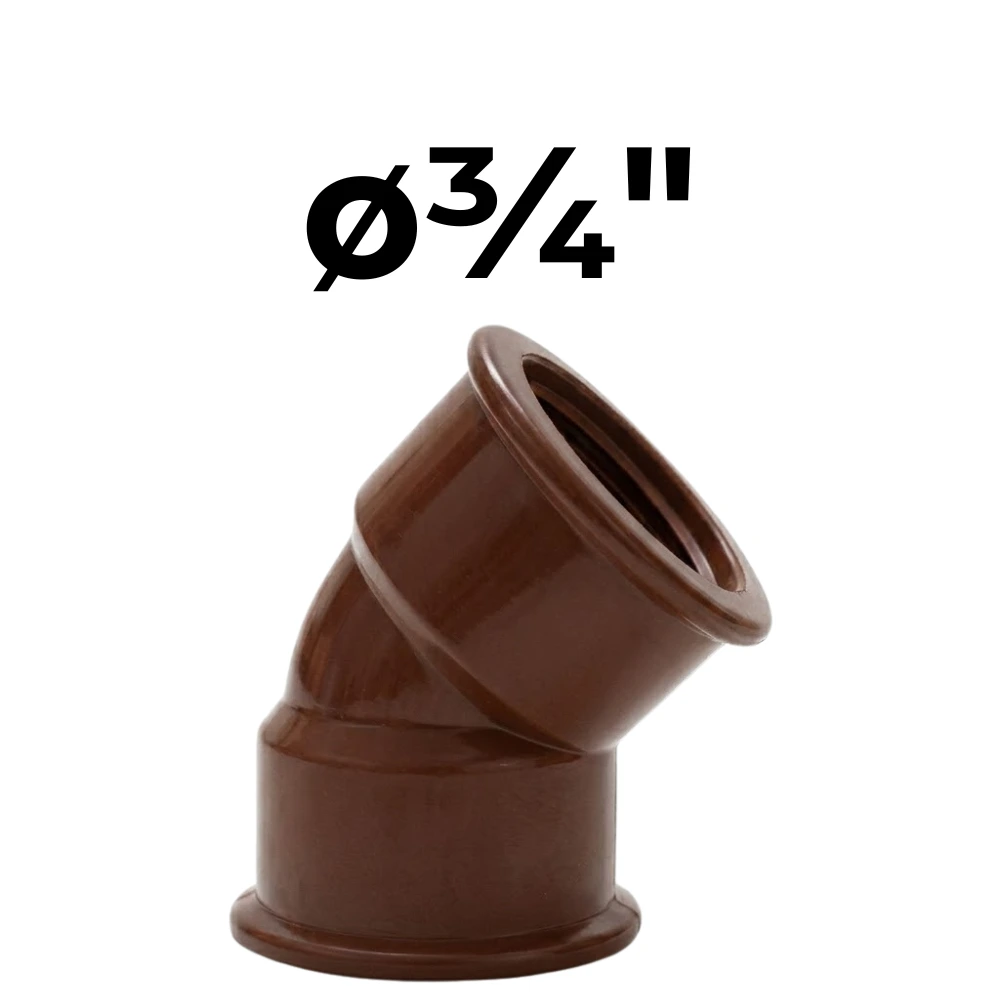 [32~IPS0011] Codo 45° HH  ⌀¾" -Polipropileno Roscado