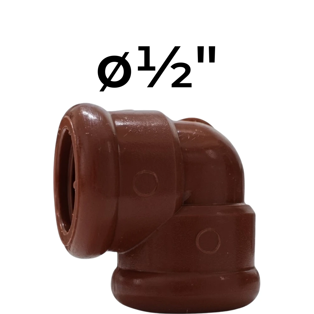 [32~IPS0000] Codo 90° HH  ø½" -Polipropileno Roscado