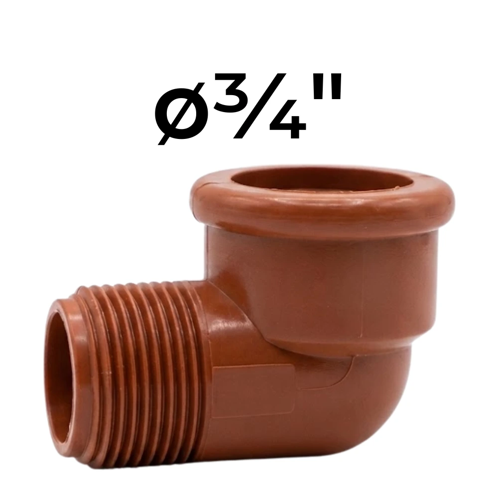 [32~IPS0021] Codo 90° MH  ø¾" -Polipropileno Roscado
