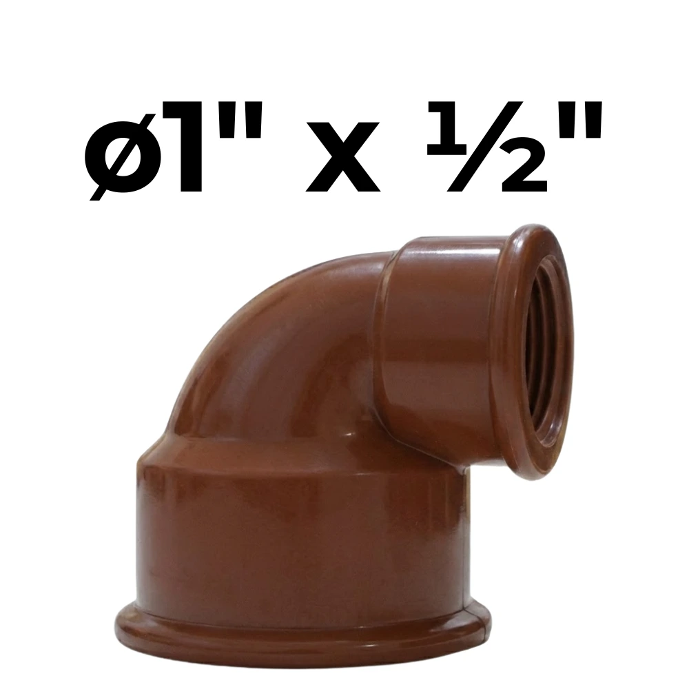 Codo 90° HH ø1" x ½" -Polipropileno Roscado