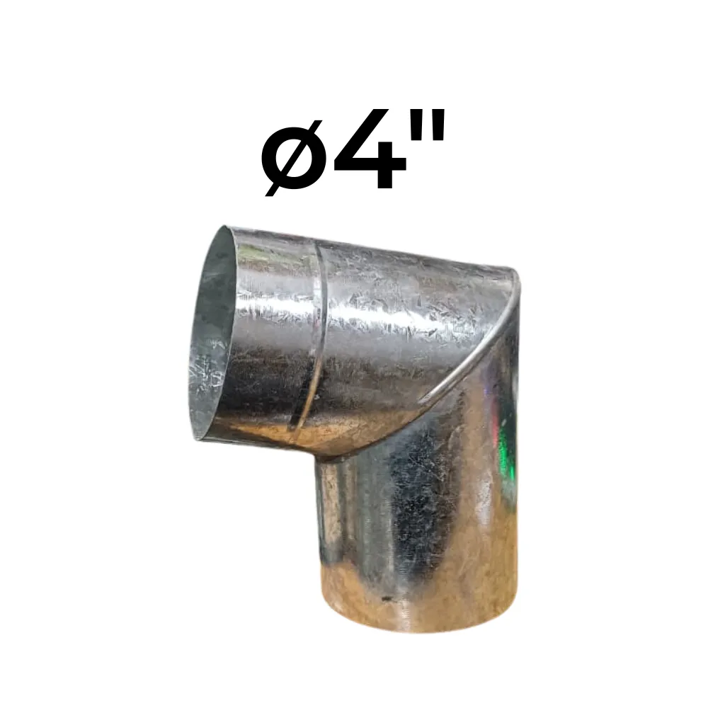 [32~WCHV071] Codo 90° ø4" - Chapa Galvanizada