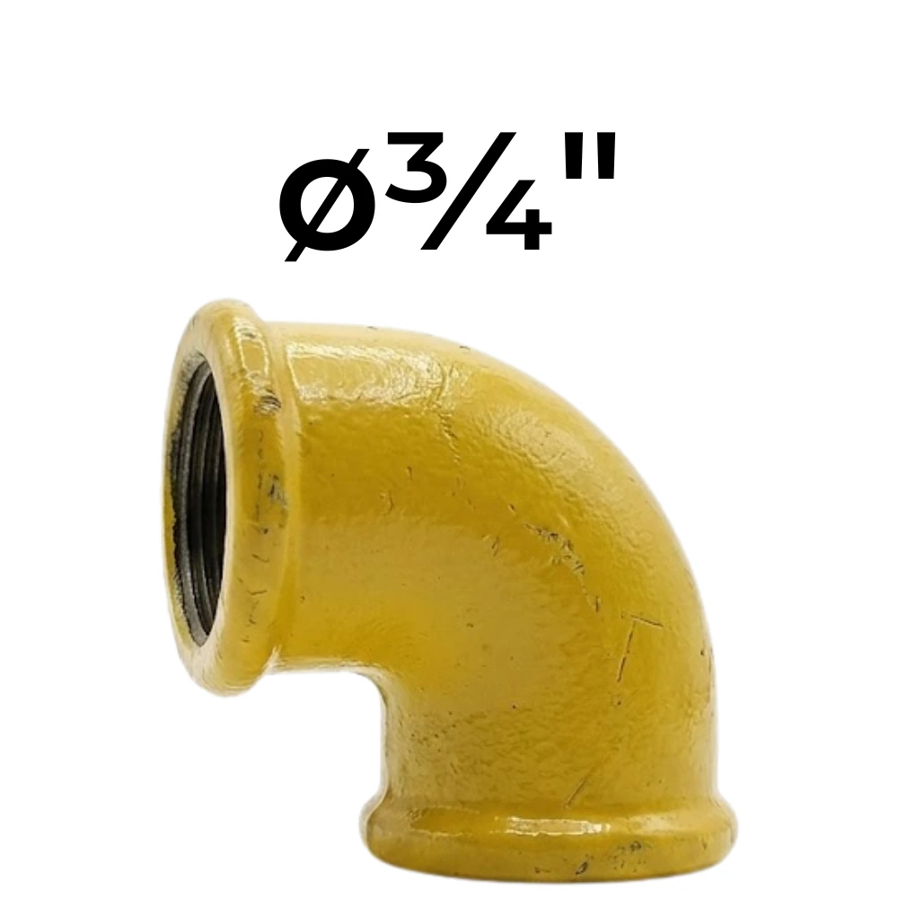 Codo HH 90°  ø¾" -Epoxi Amarillo