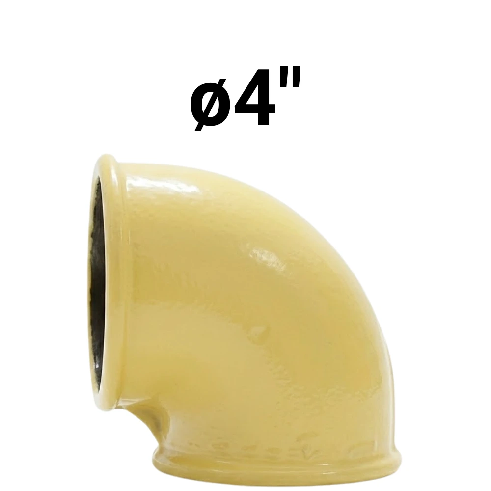 Codo HH 90° ø4" -Epoxi Amarillo