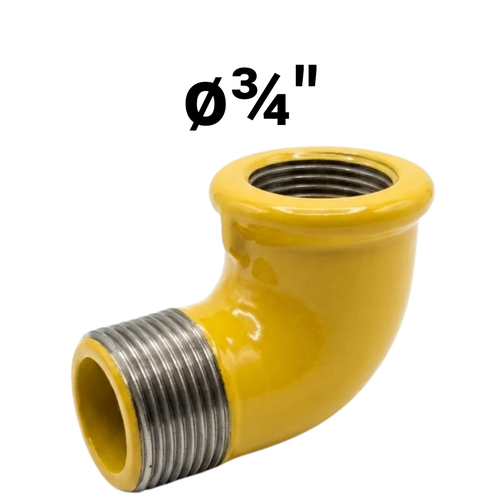 [32~AEX0011] Codo MH 90°  ø¾" -Epoxi Amarillo