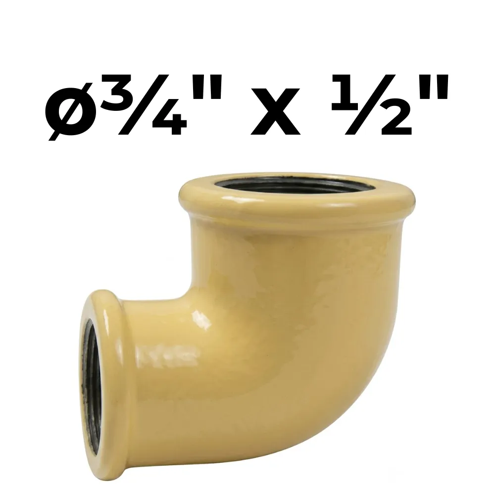 Codo HH 90°  ø¾" x ½" -Epoxi Amarillo