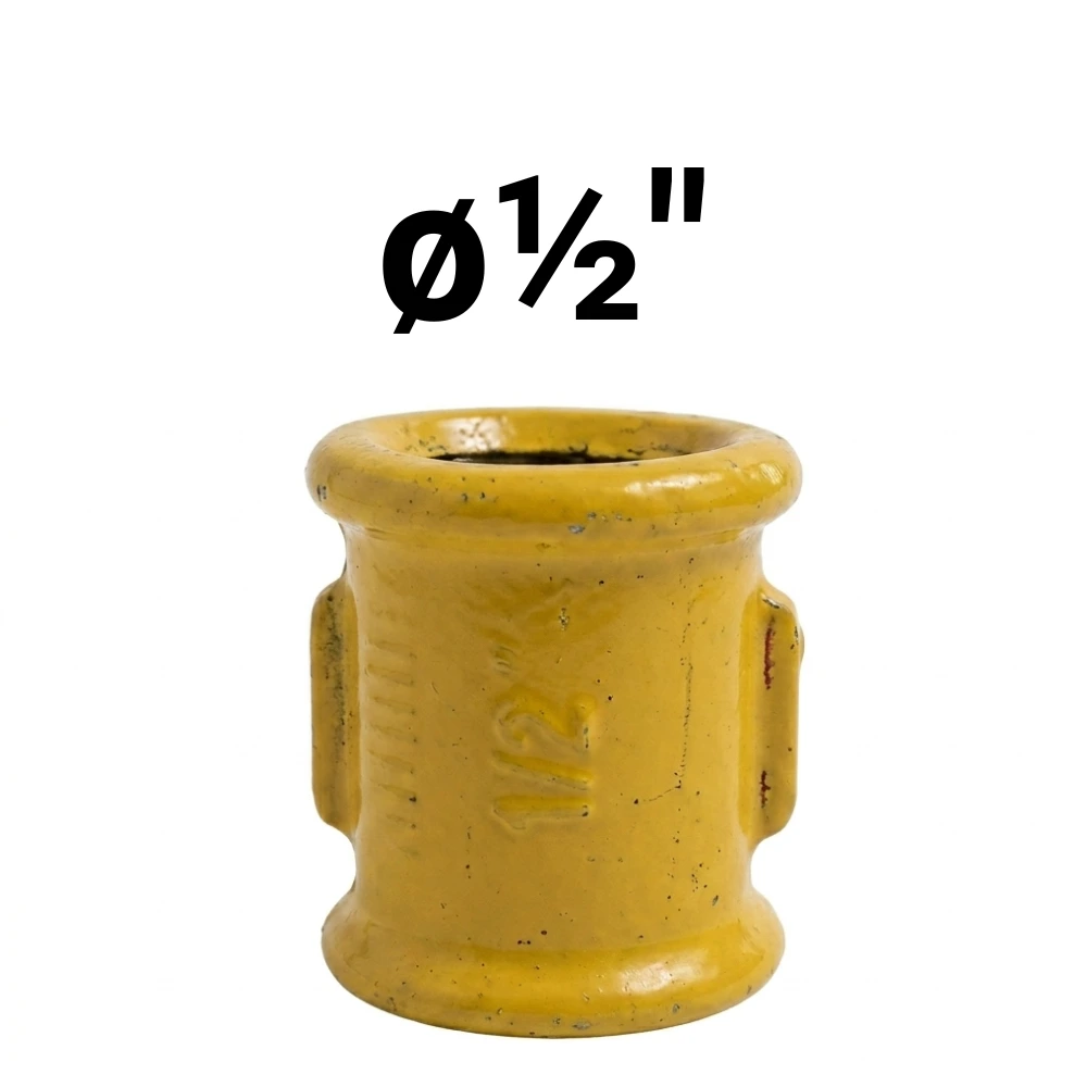 [32~AEX0030] Cupla ø½" -Epoxi Amarillo