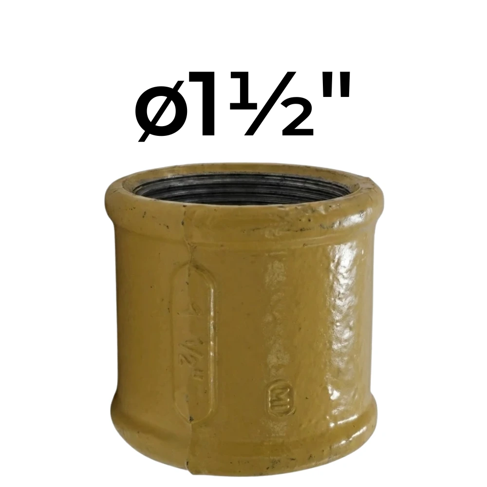 [32~AEX0034] Cupla ø1½" -Epoxi Amarillo