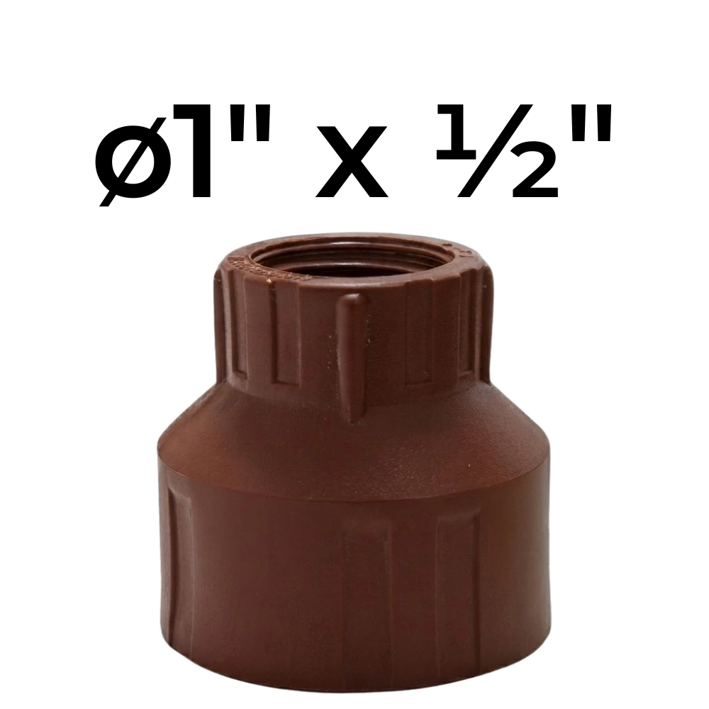 Cupla  HH ø1" x ½" Reducción -Polipropileno Roscado