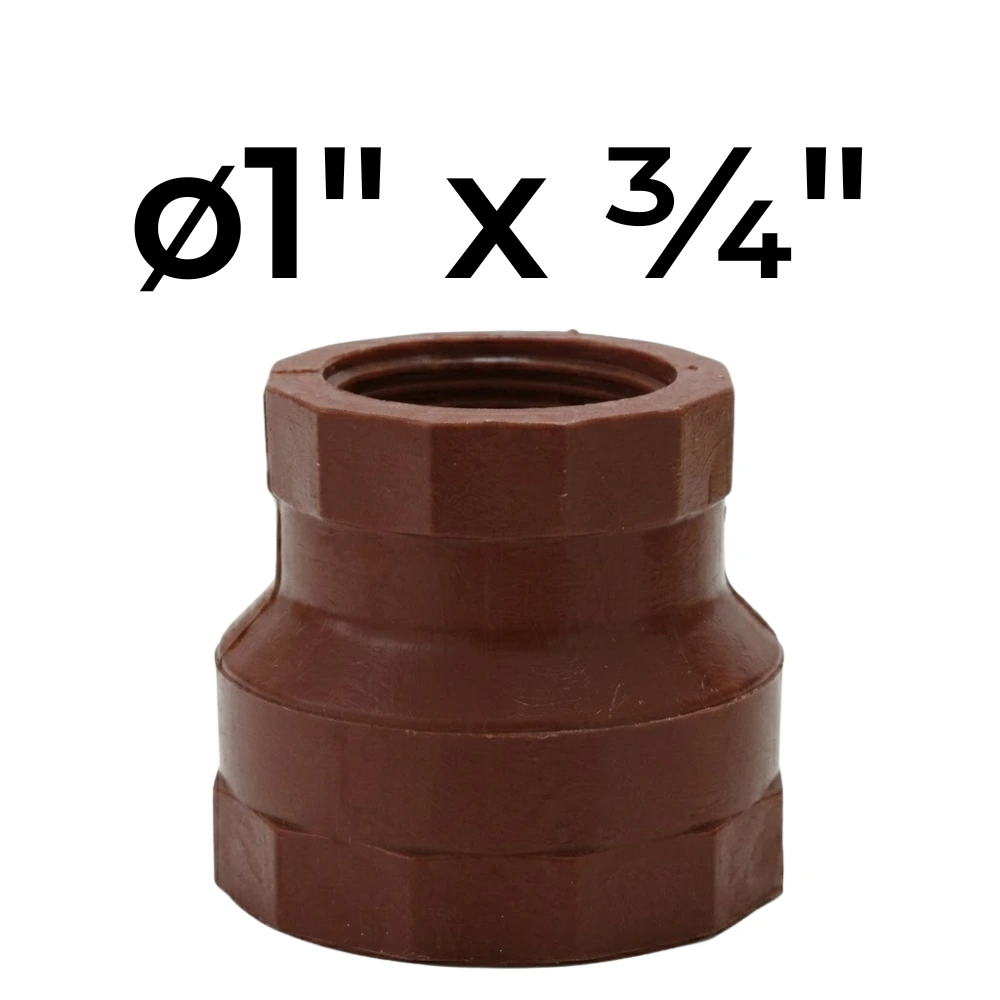 Cupla  HH ø1" x ¾" Reducción -Polipropileno Roscado