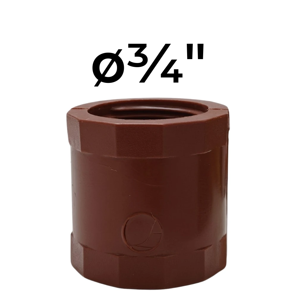 Cupla  HH  ø¾" -Polipropileno Roscado