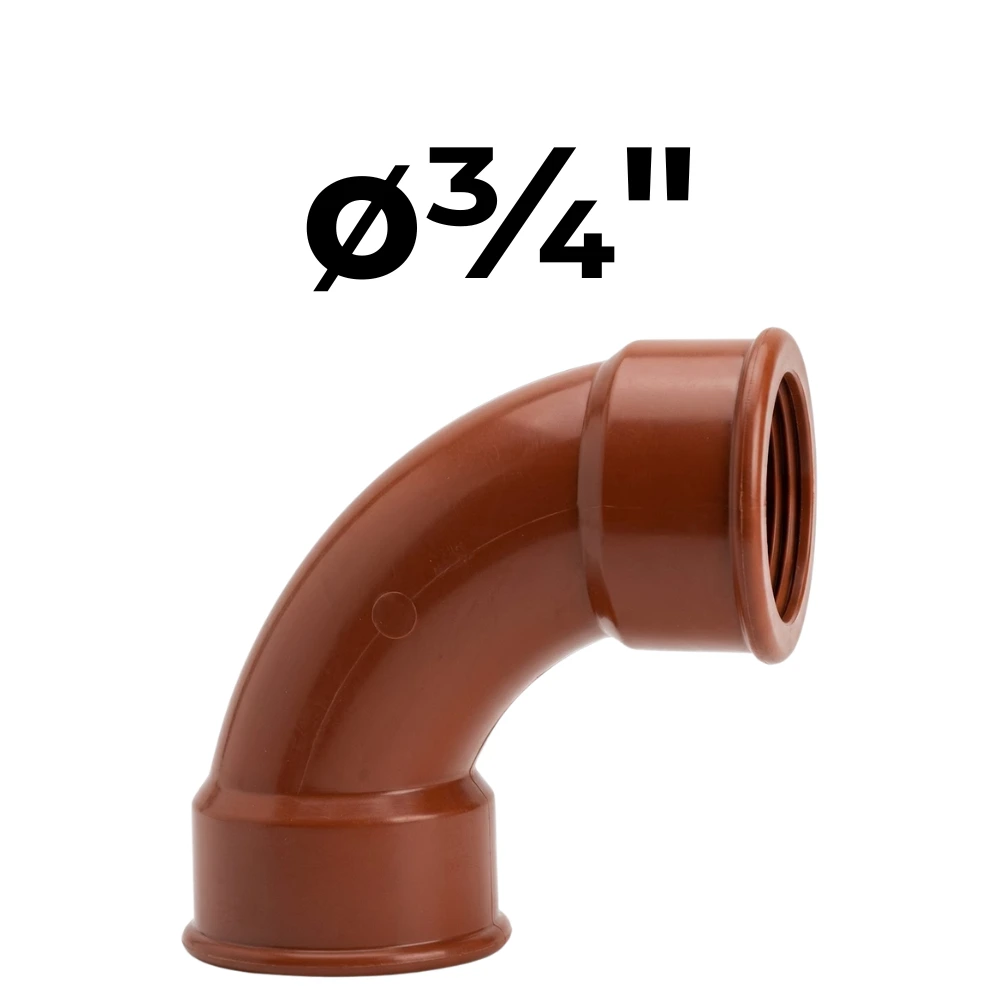 Curva 90° HH  ø¾" -Polipropileno Roscado