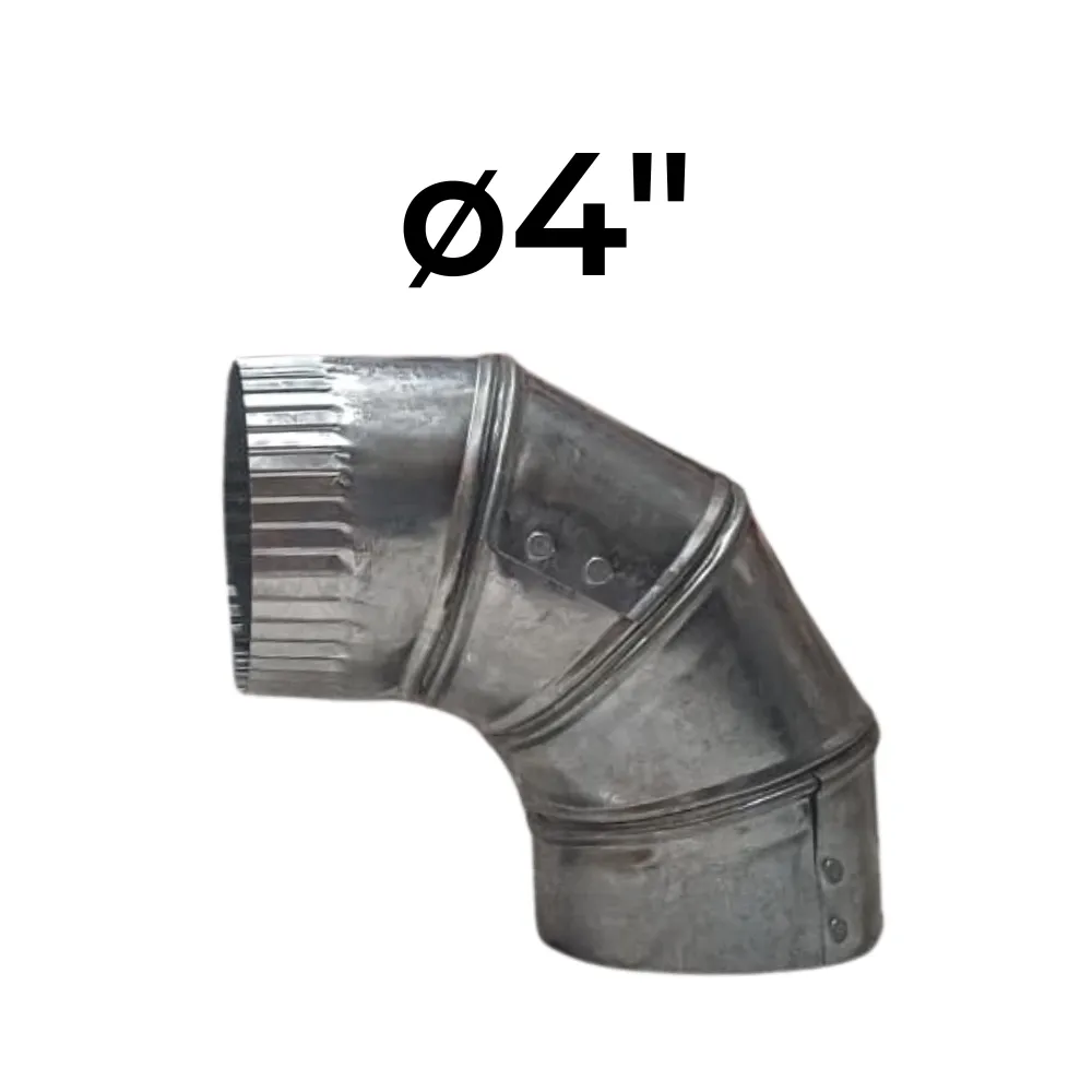 [32~WCHV041] Curva Articulada 90° ø4" - Chapa Galvanizada