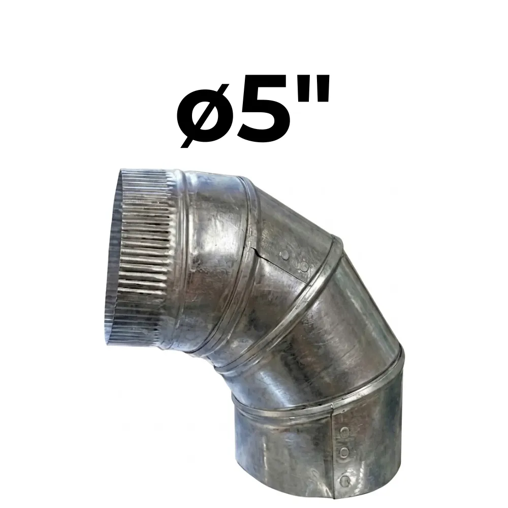 Curva Articulada 90° ø5" - Chapa Galvanizada
