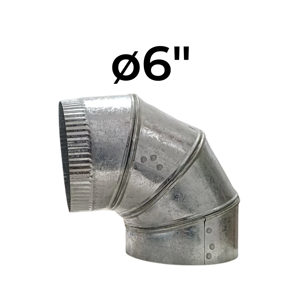 Curva Articulada 90° ø6" - Chapa Galvanizada