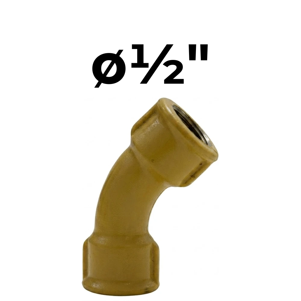 Curva HH 45°  ø½" -Epoxi Amarillo
