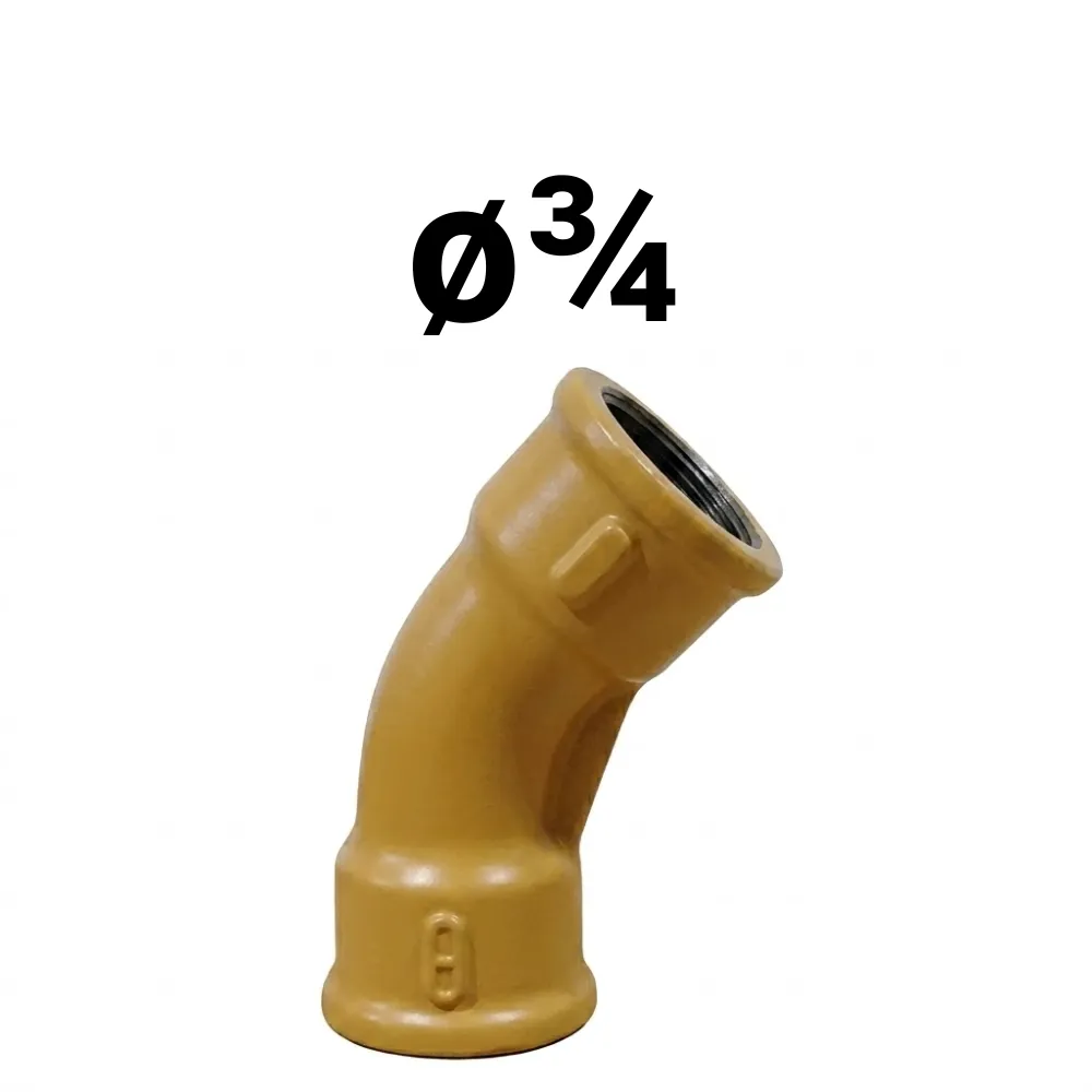Curva HH 45°  ø¾" -Epoxi Amarillo