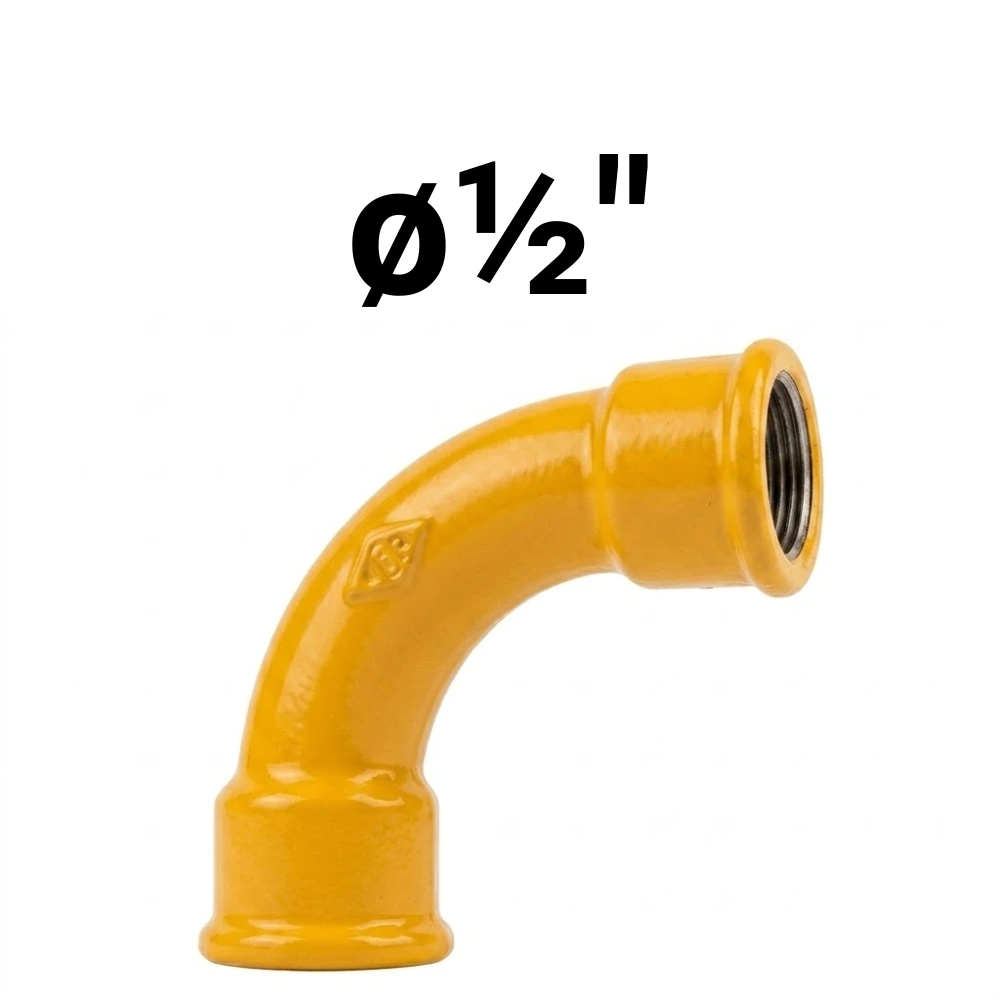 Curva HH 90°  ø½" -Epoxi Amarillo