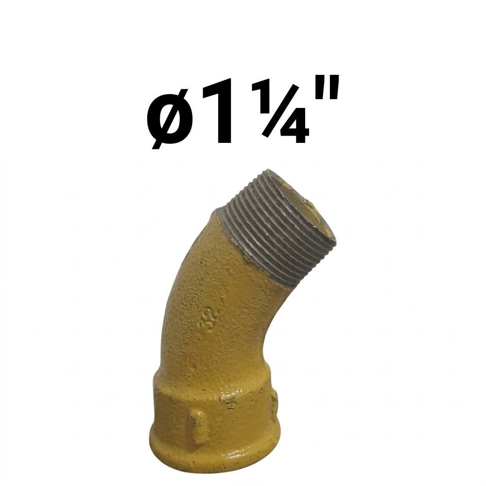 Curva MH 45° ø1¼" -Epoxi Amarillo