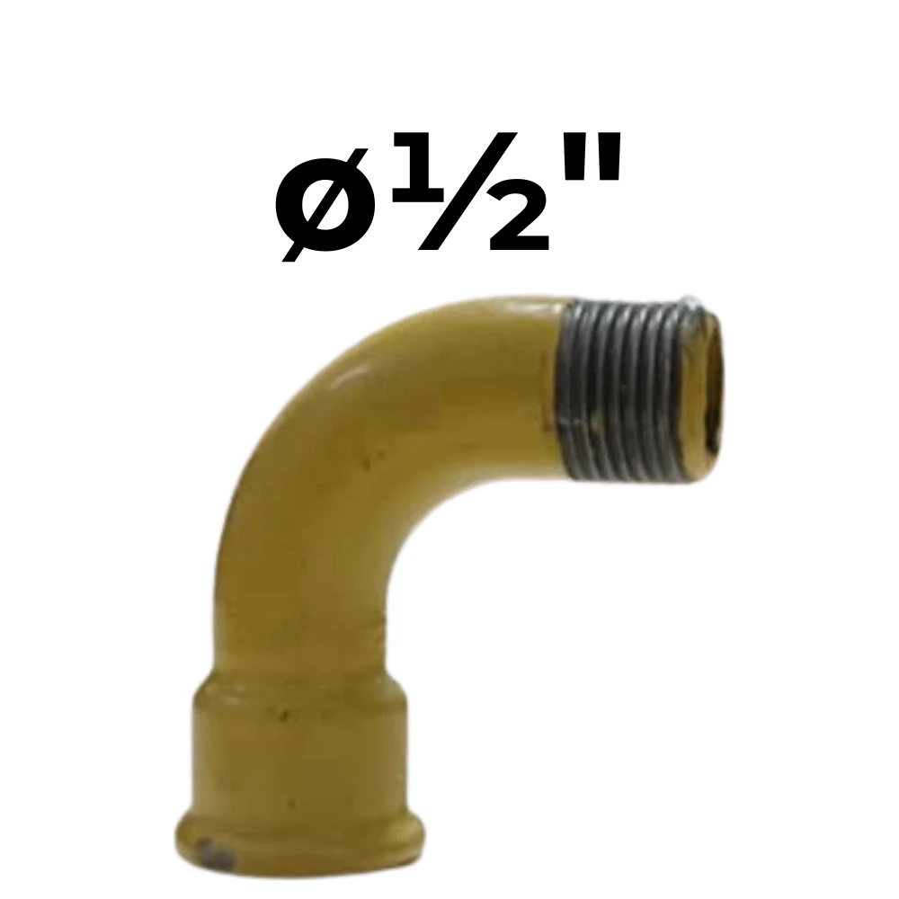 [32~AEX0070] Curva MH 90°  ø½" -Epoxi Amarillo
