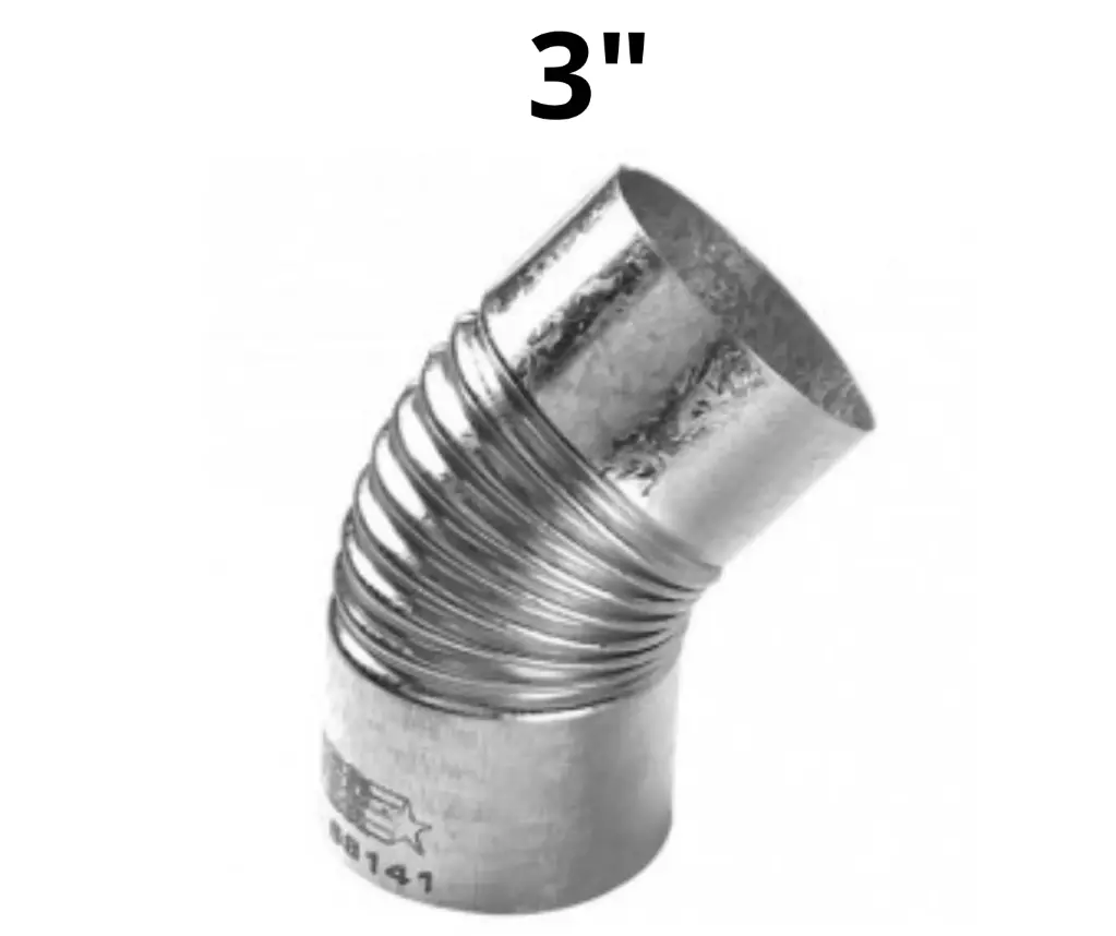 Curva Hermética 45° ø3" - Chapa Galvanizada