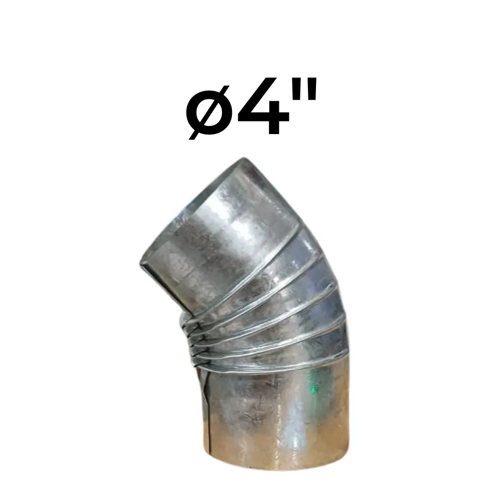 Curva Hermética 45° ø4" - Chapa Galvanizada