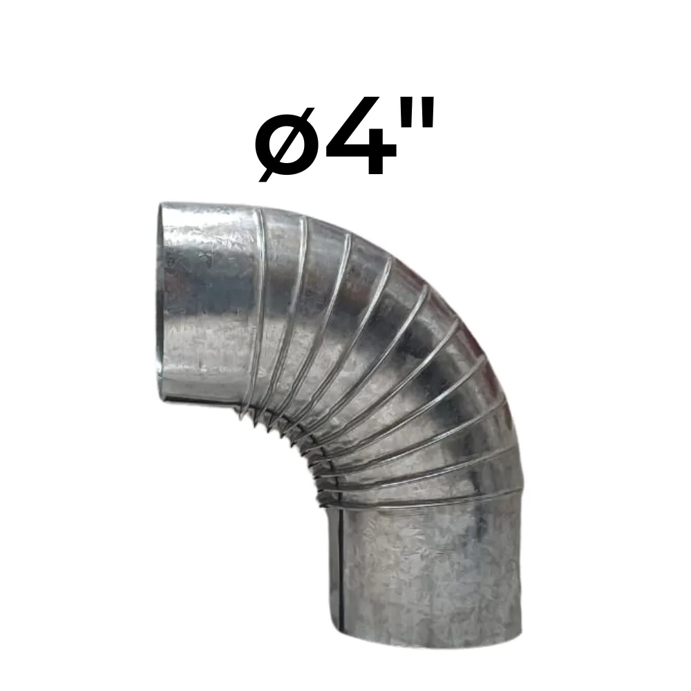 Curva Hermética 90° ø4" - Chapa Galvanizada