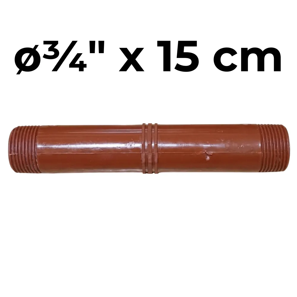 Niple  ø¾" x 15cm -Polipropileno Roscado