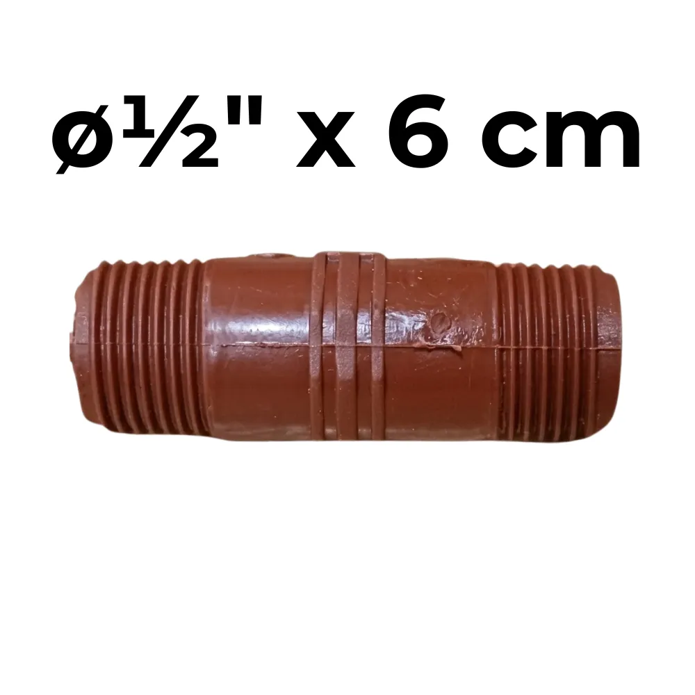 Niple  ø½" x  6cm -Polipropileno Roscado