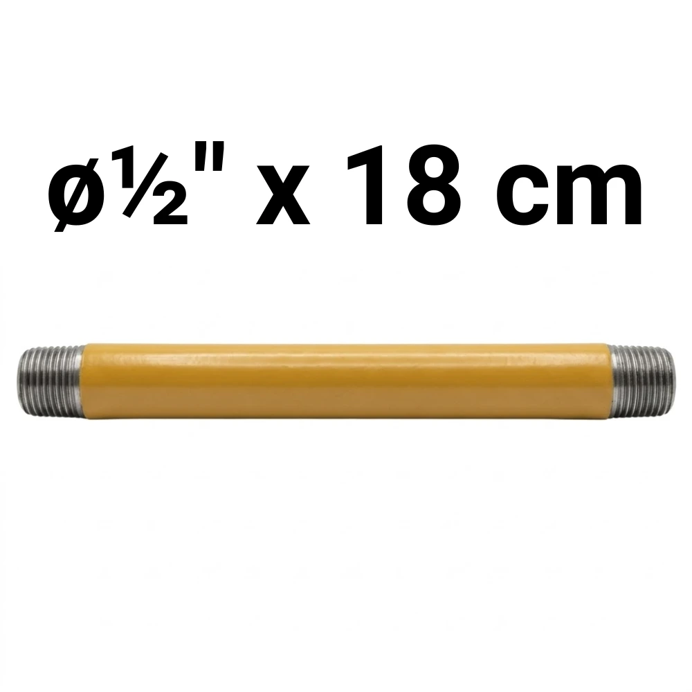 Niple  ø½" x 18 cm -Epoxi Amarillo