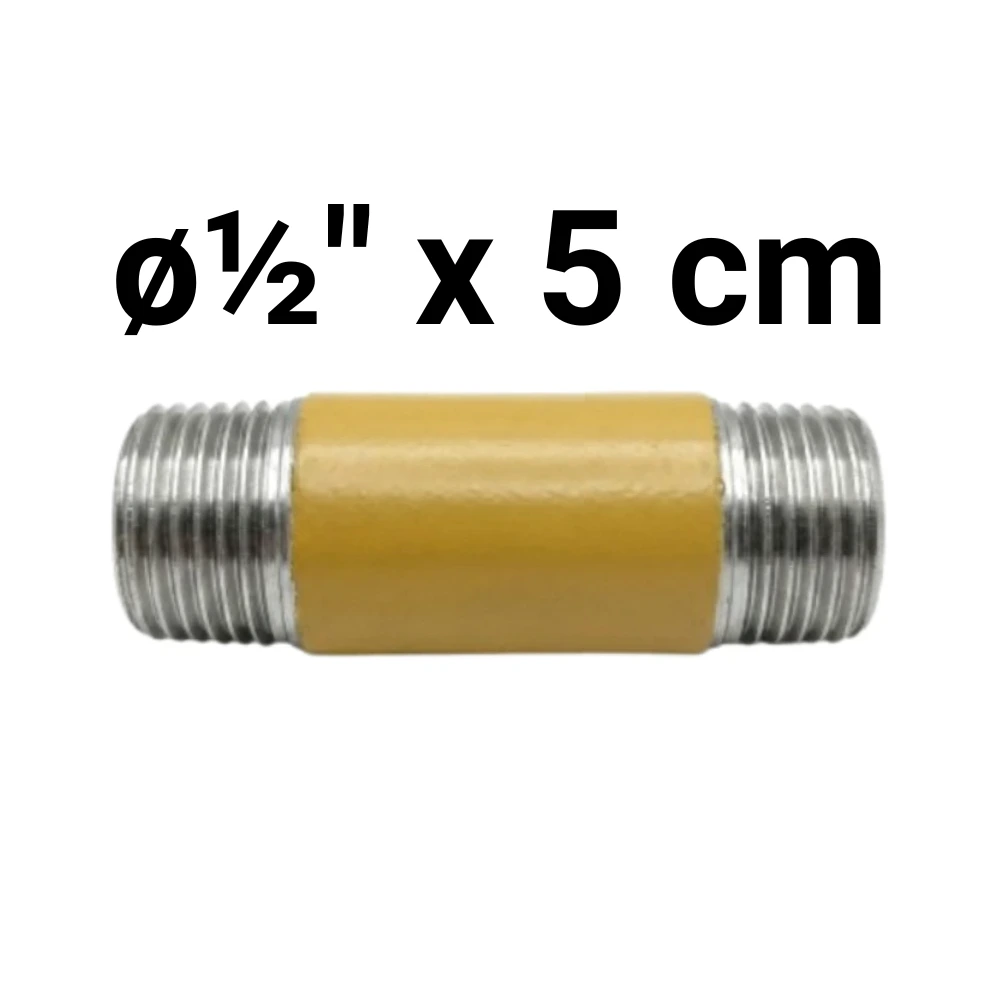 Niple  ø½" x  5 cm -Epoxi Amarillo