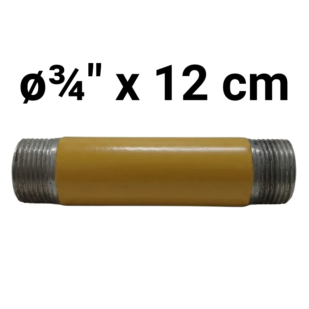 Niple  ø¾" x 12 cm -Epoxi Amarillo