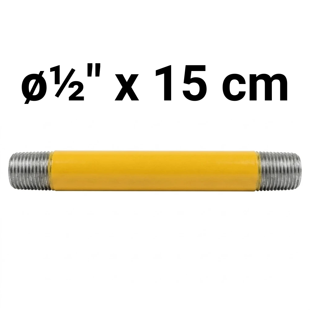 Niple  ø½" x 15 cm -Epoxi Amarillo