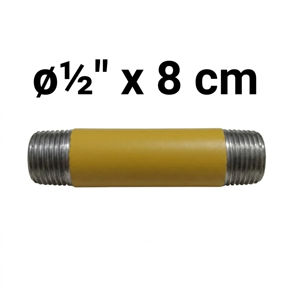 Niple  ø½" x  8 cm -Epoxi Amarillo