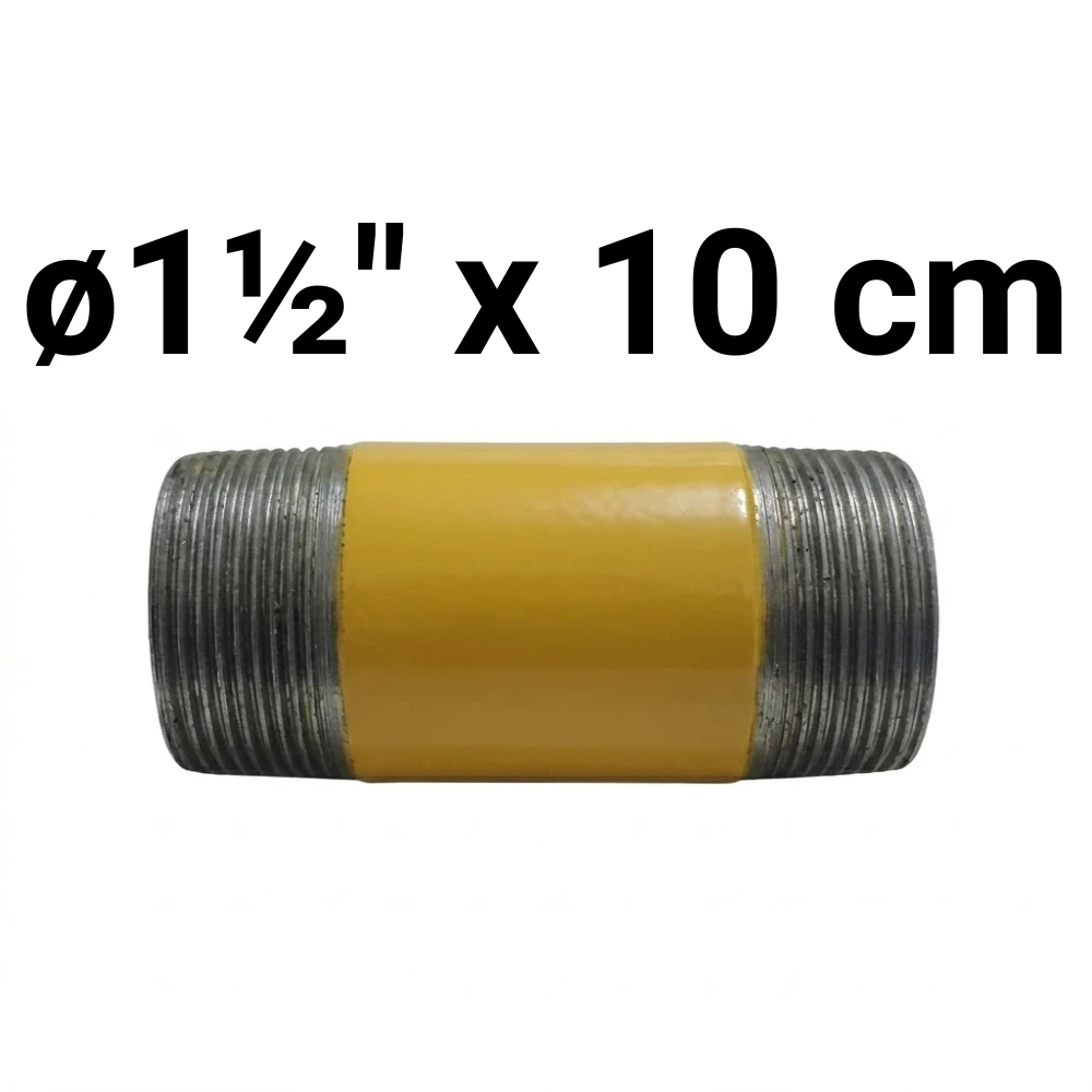 Niple ø1½" x  10 cm -Epoxi Amarillo
