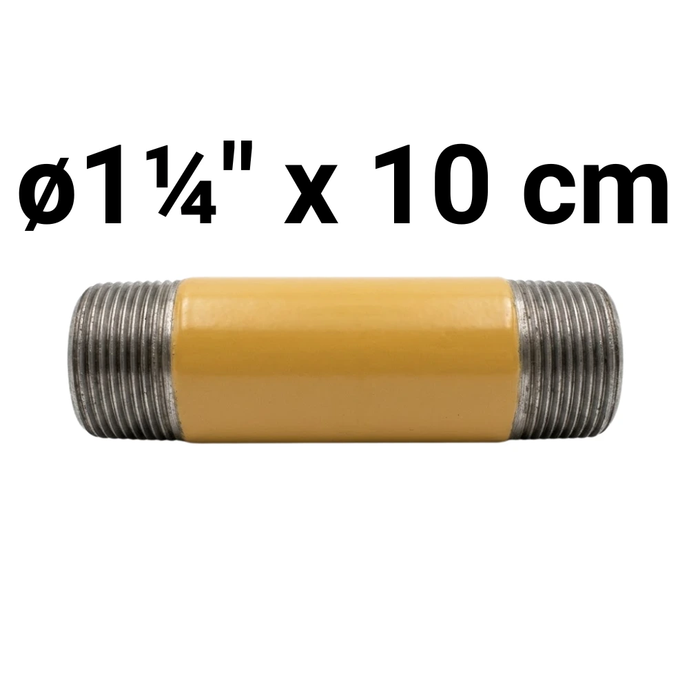 Niple ø1¼" x 10 cm -Epoxi Amarillo