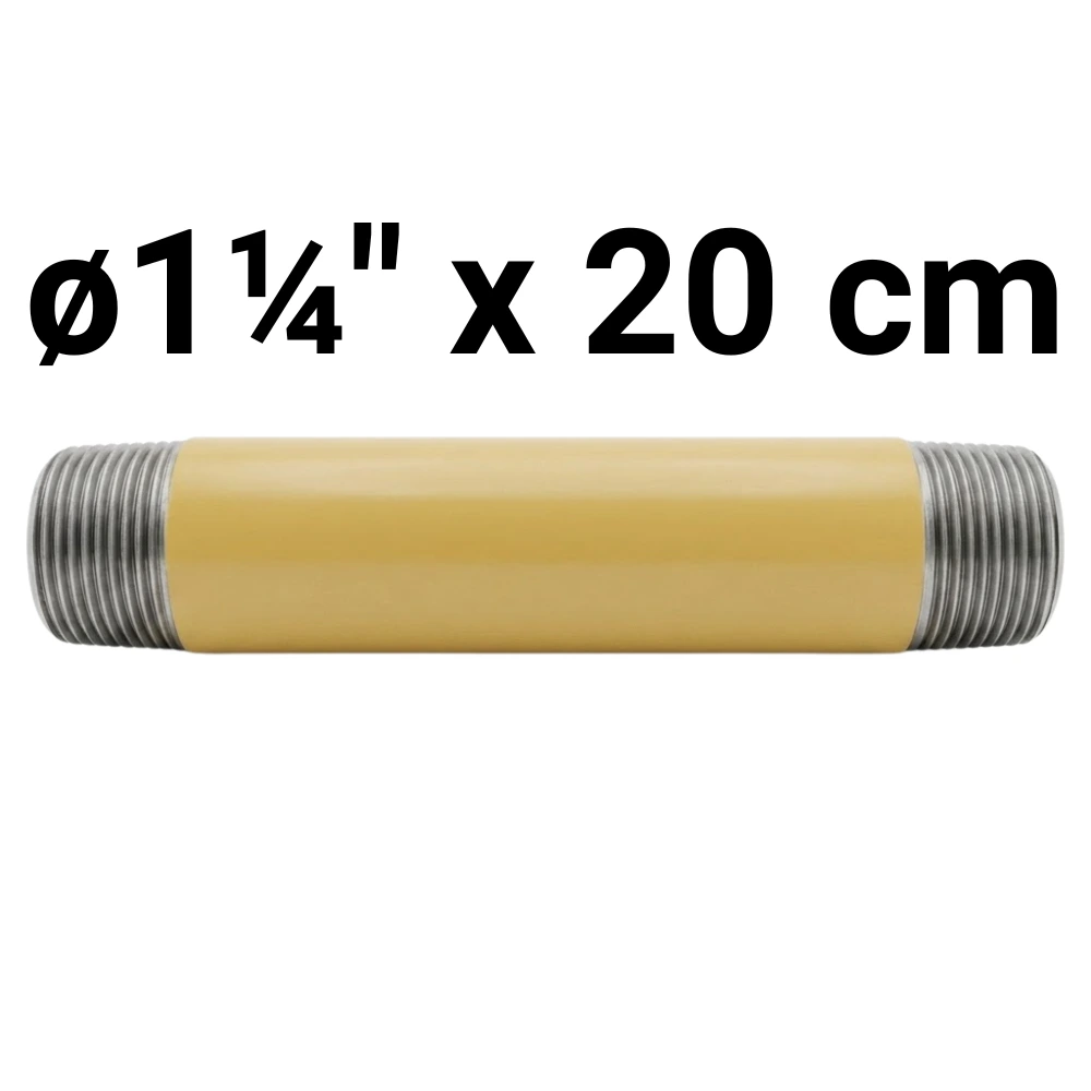 Niple ø1¼" x 20 cm -Epoxi Amarillo