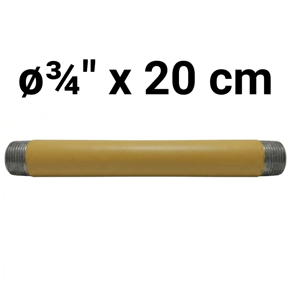 Niple  ø¾" x 20 cm -Epoxi Amarillo