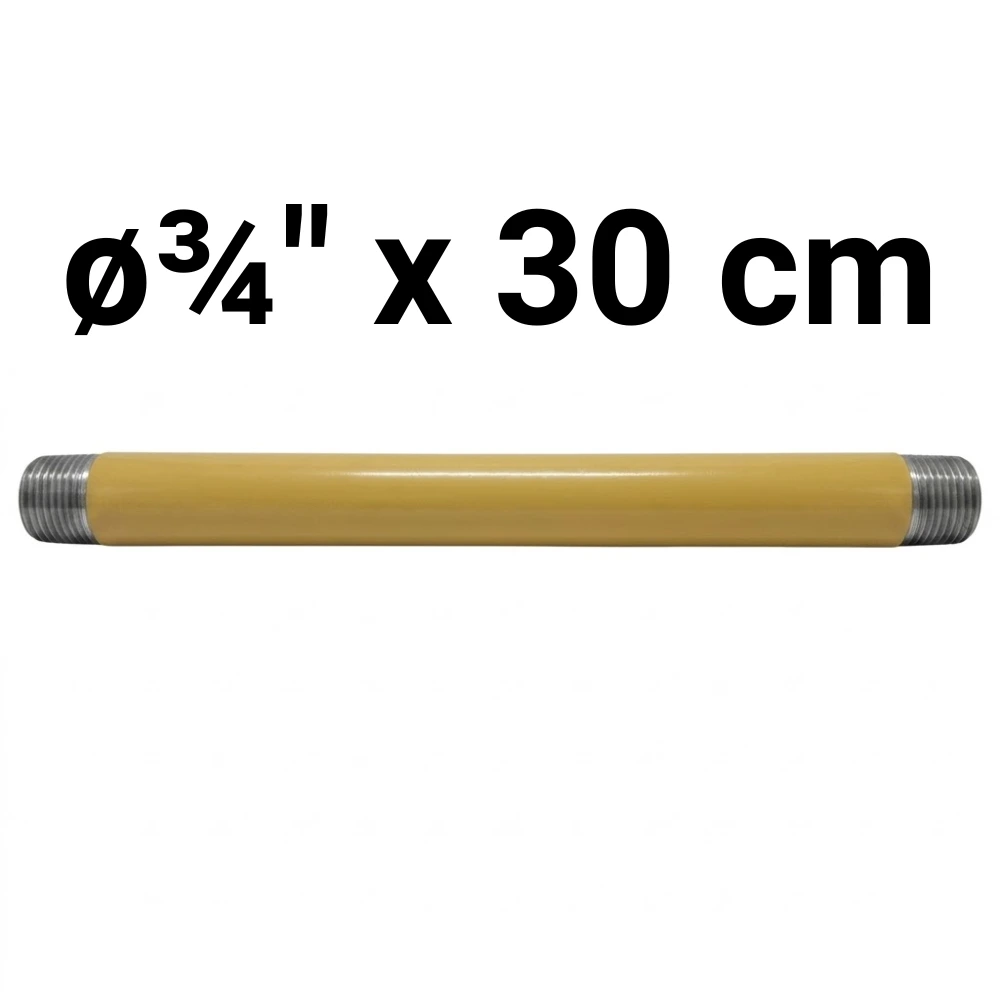 Niple  ø¾" x 30 cm -Epoxi Amarillo