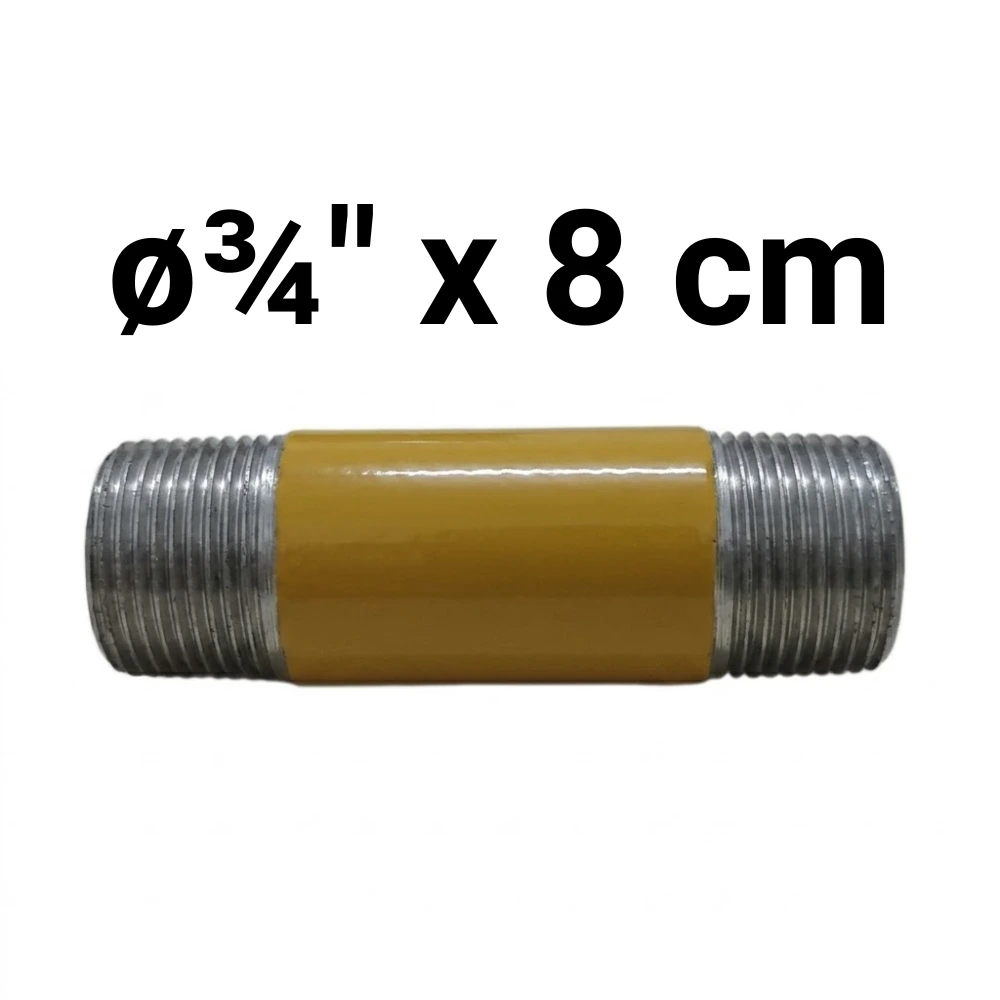 Niple  ø¾" x  8 cm -Epoxi Amarillo