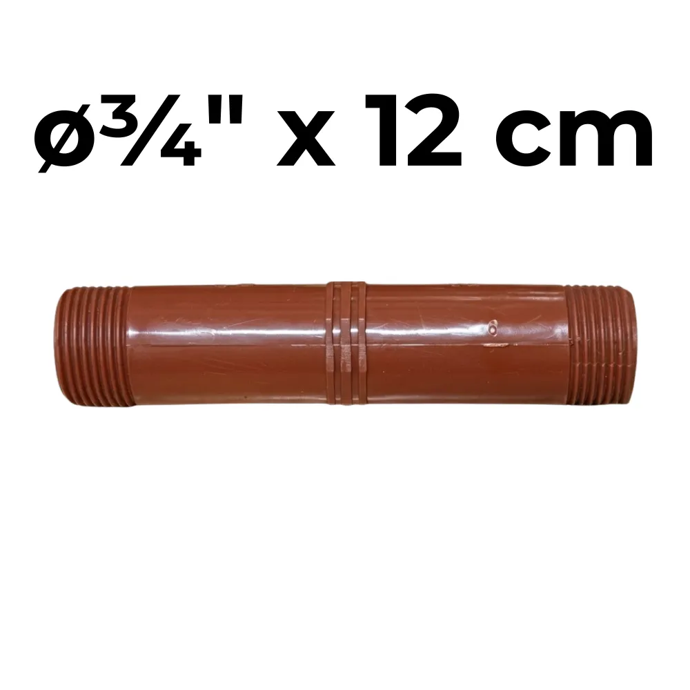 Niple  ø¾" x 12cm -Polipropileno Roscado
