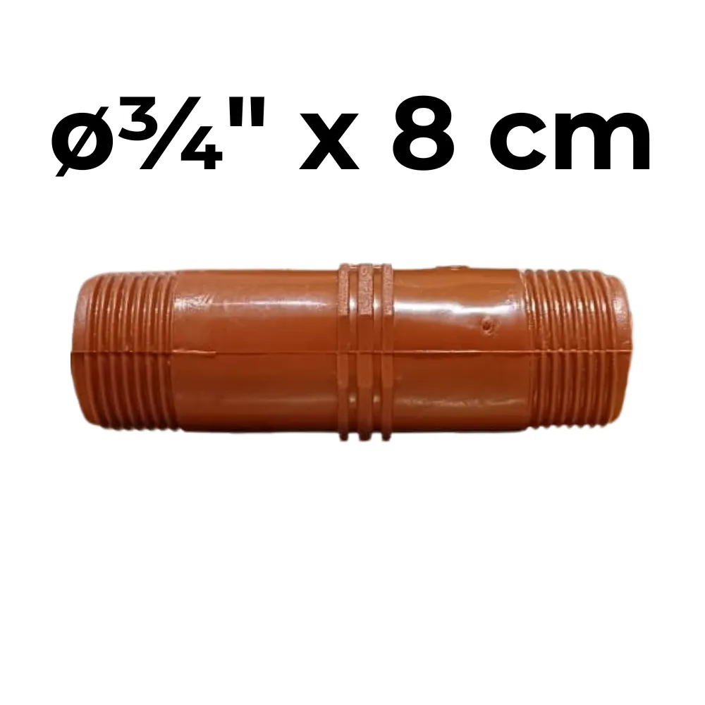 Niple  ø¾" x  8cm -Polipropileno Roscado