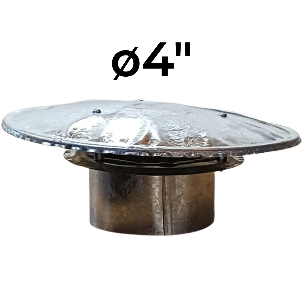 Sombrero Chino 2 Alas ø4" con Tornillo (Aprobado)- Chapa Galvanizada