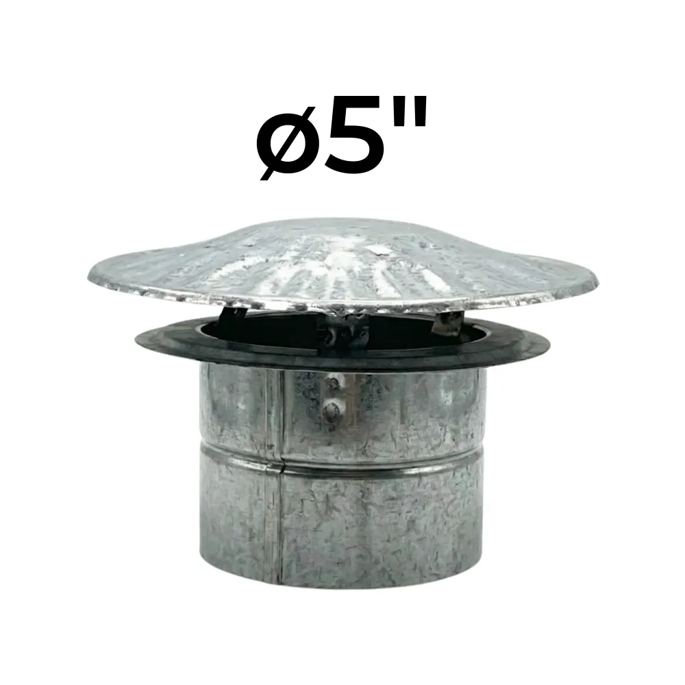 Sombrero Chino 2 Alas ø5" con Remache (No Aprobado)- Chapa Galvanizada