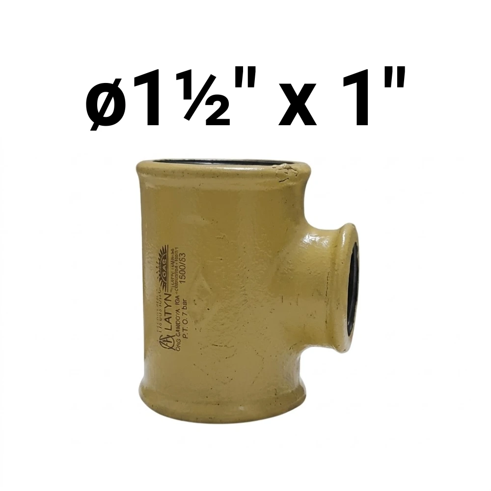 "T" HHH ø1½" x 1" ø1½" -Epoxi Amarillo