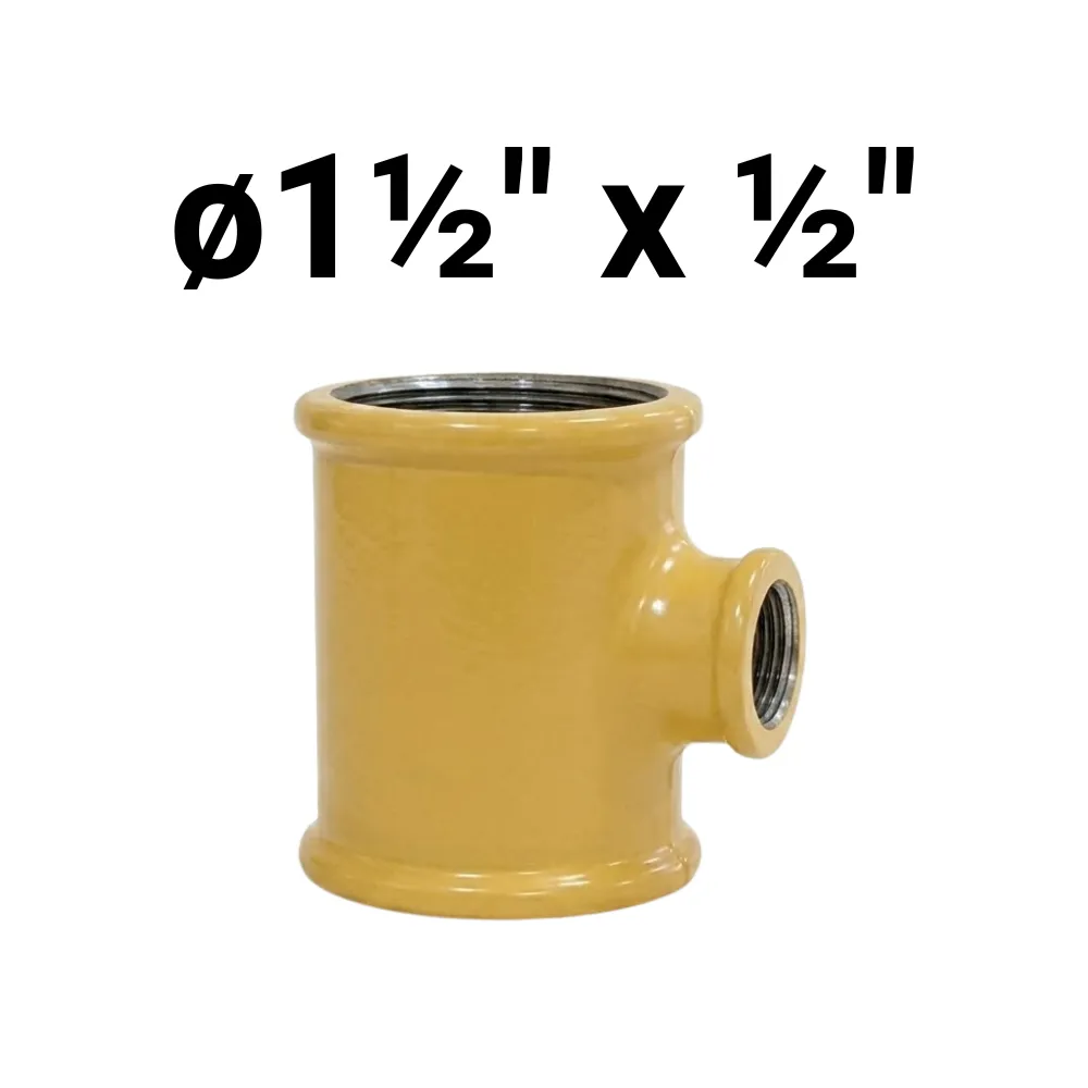"T" HHH ø1½" x  ½" x ø1½" -Epoxi Amarillo